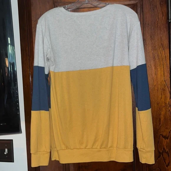 Blue and Yellow long sleeve top, Medium - Picture 3 of 3